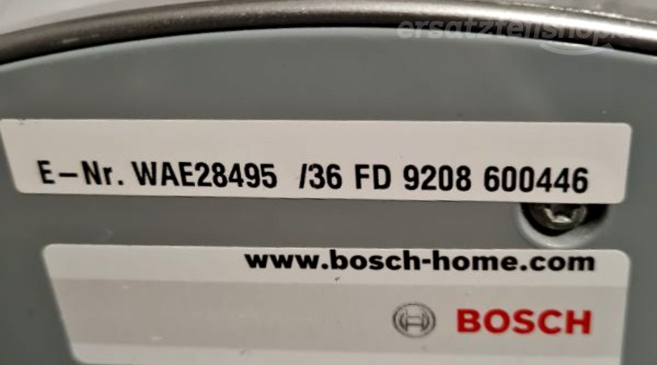 Typenschild Bosch WAE28495/36