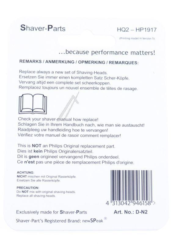 Scherköpfe 3er Set für Philips Rasierer Newspeak X707649 Rasiererköpfe