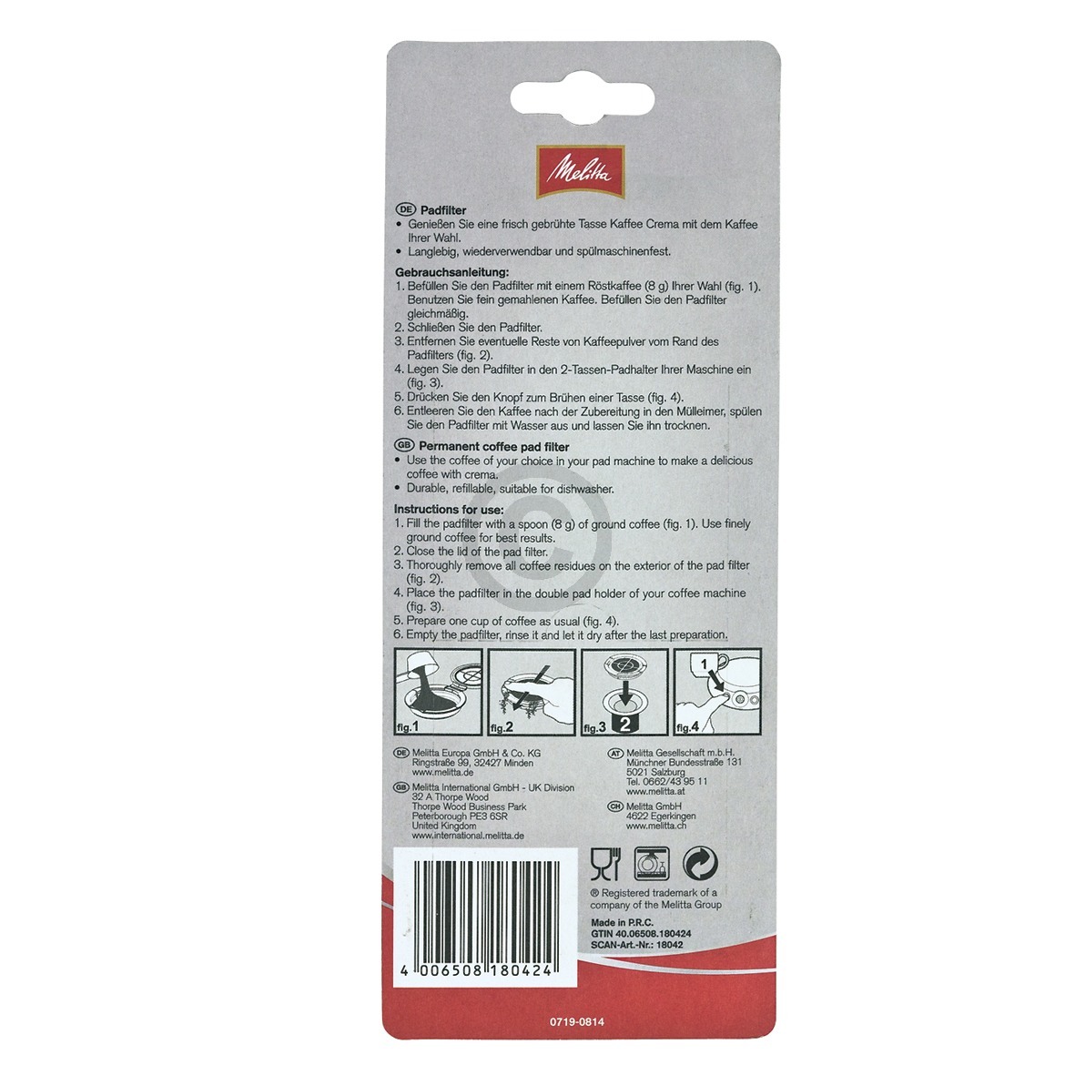 Kaffeepads befüllbar Melitta 180424 für Senseo Kaffeemaschine Padmaschine 2Stk