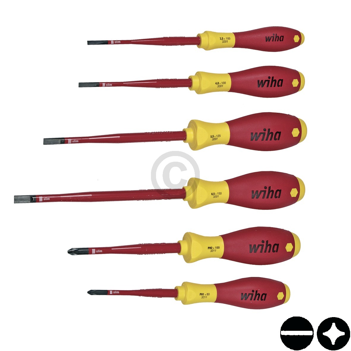 Schraubendrehersatz Wiha 35389 Schlitz / Kreuz PH SoftFinish® electric slimFix