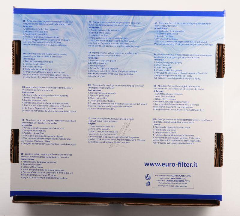 Elica Ofen Aktivkohlefilter 4er-Set 96x96x40cm Luftreinigung