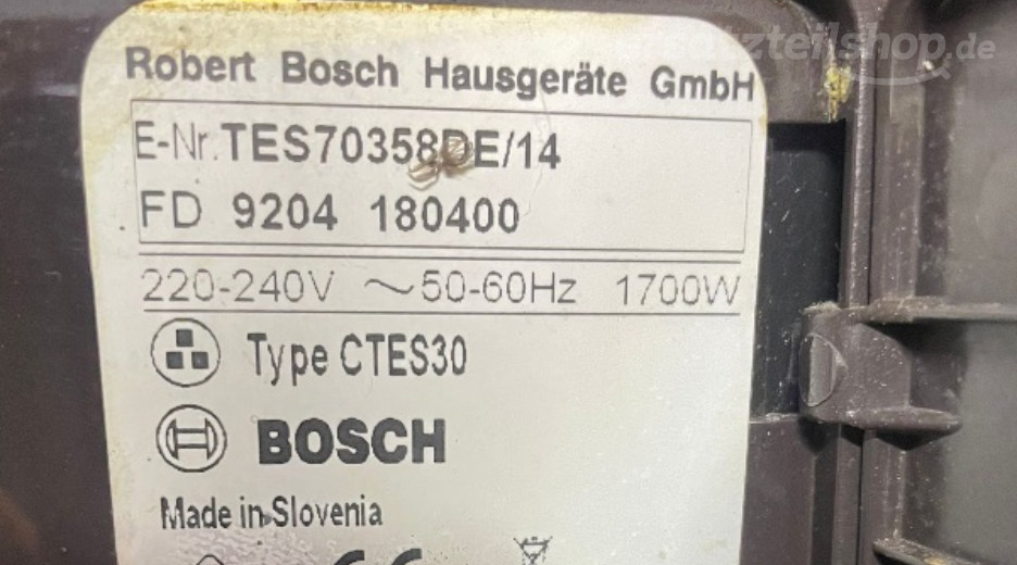 Typenschild Bosch TES70358DE/14