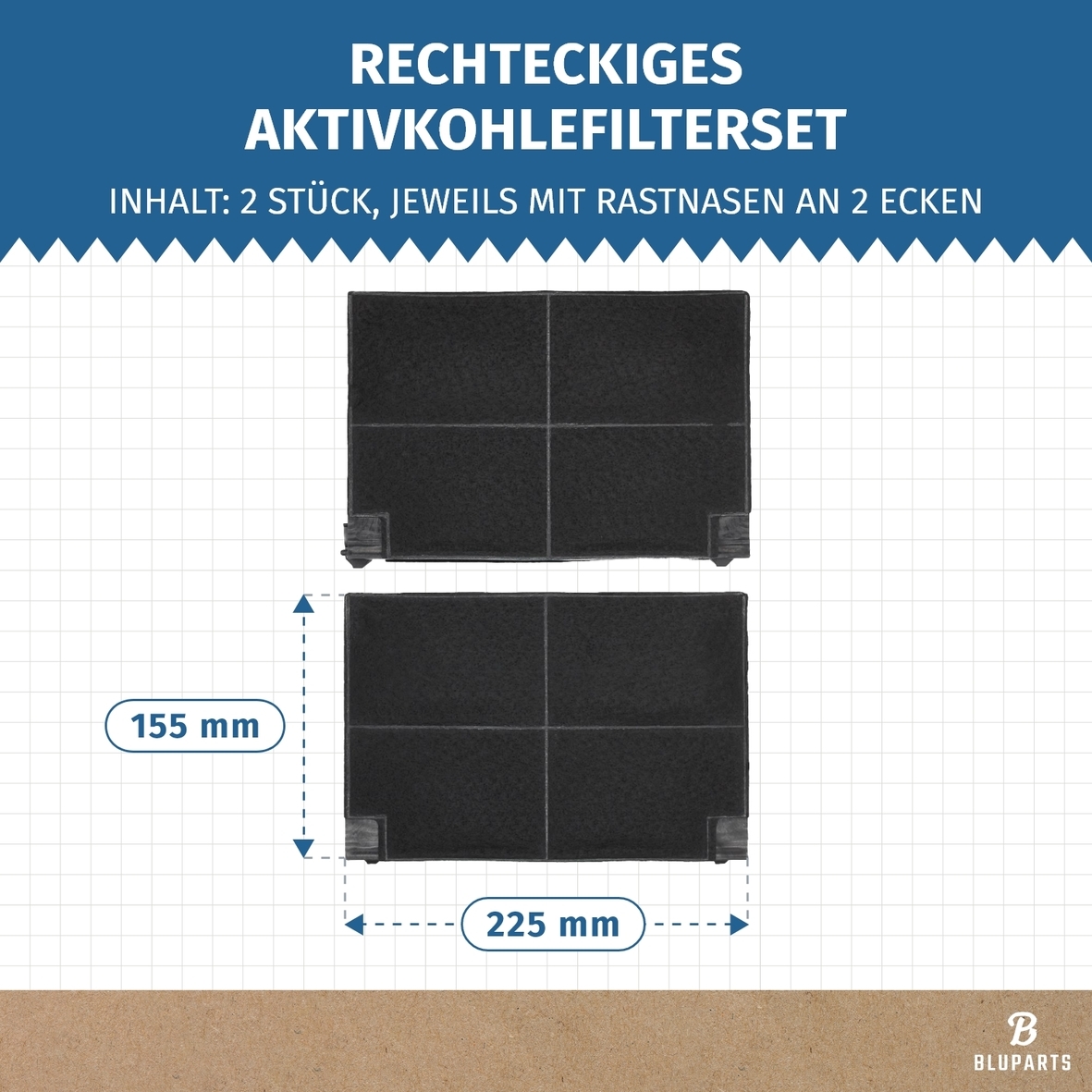 Kohlefilter Set passend für AEG 9029800621 EFF55 BLUPARTS in Dunstabzugshaube