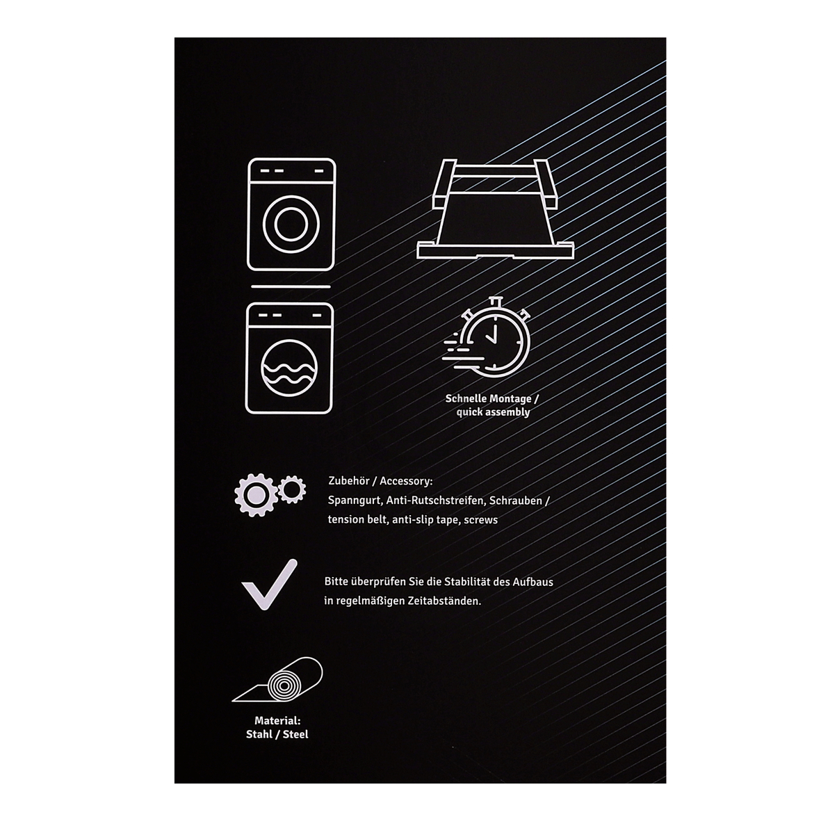 Zwischenbaurahmen grau mit Arbeitsplatte universal für Waschmaschine Trockner