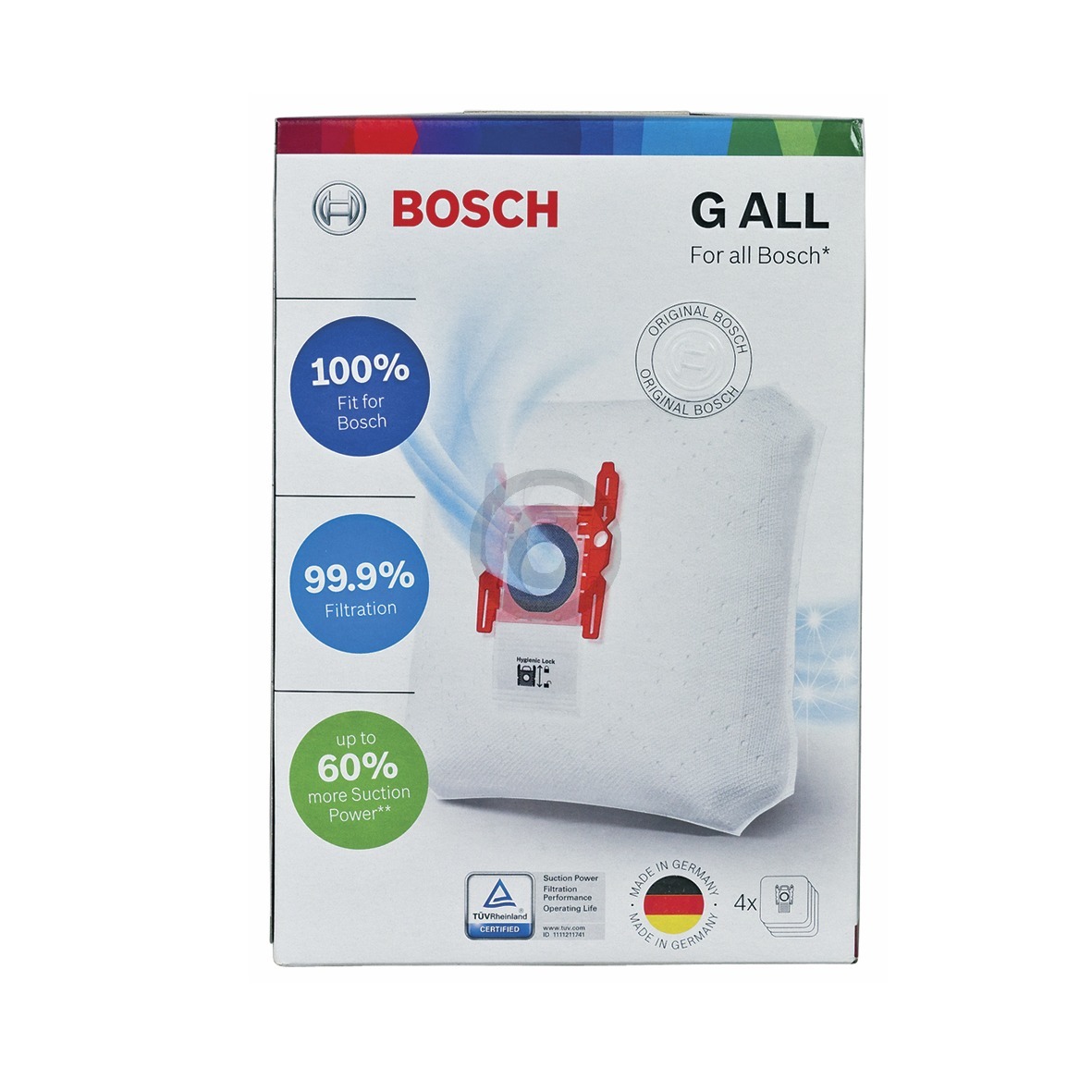 Filterbeutel Bosch Typ G ALL 17000940 BBZ41FFGALL Original 4Stk
