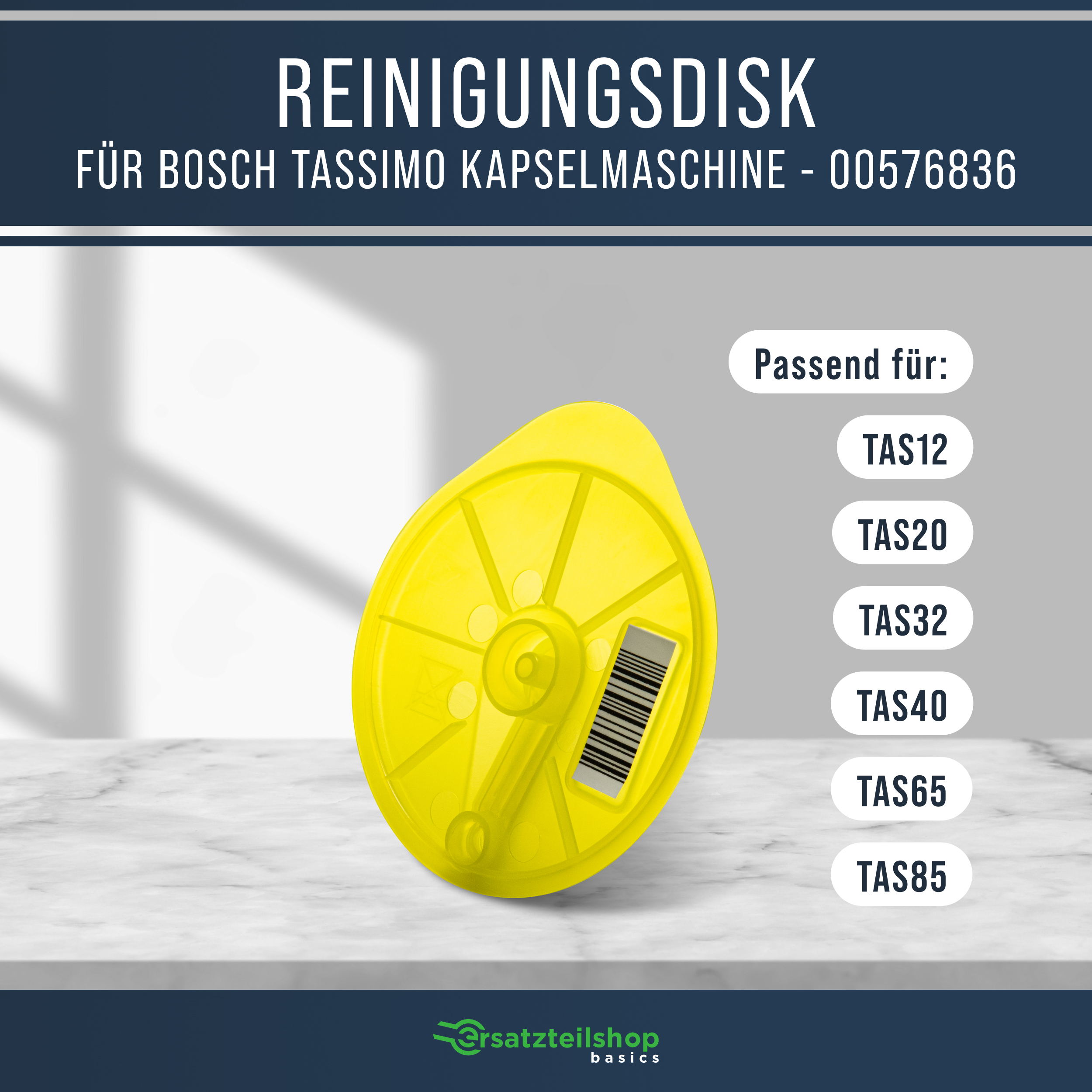 Reinigungsdisc gelb wie BOSCH 00576836  für Tassimo Kapselmaschinen
