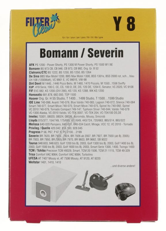 Y8-Beutel für Staubsauger Filterclean 000128K 5er-Pack