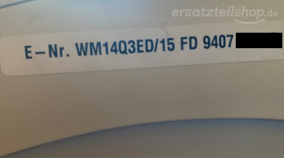 Typenschild Siemens WM14Q3ED/15