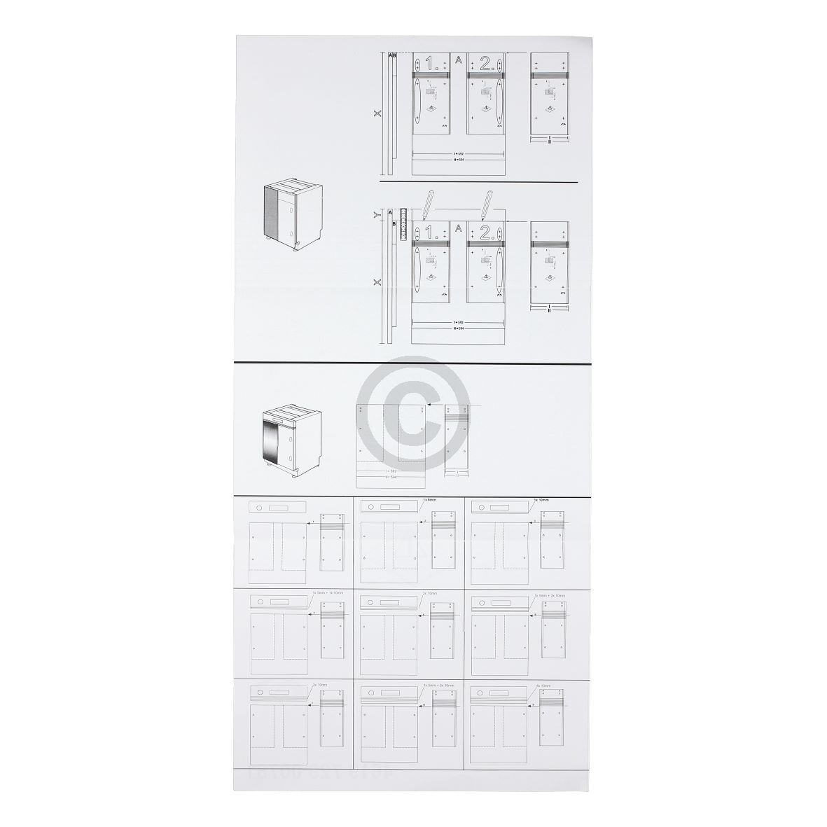 Schablone Atlantic Bauknecht 481072900781 für Geschirrspüler Bauknecht