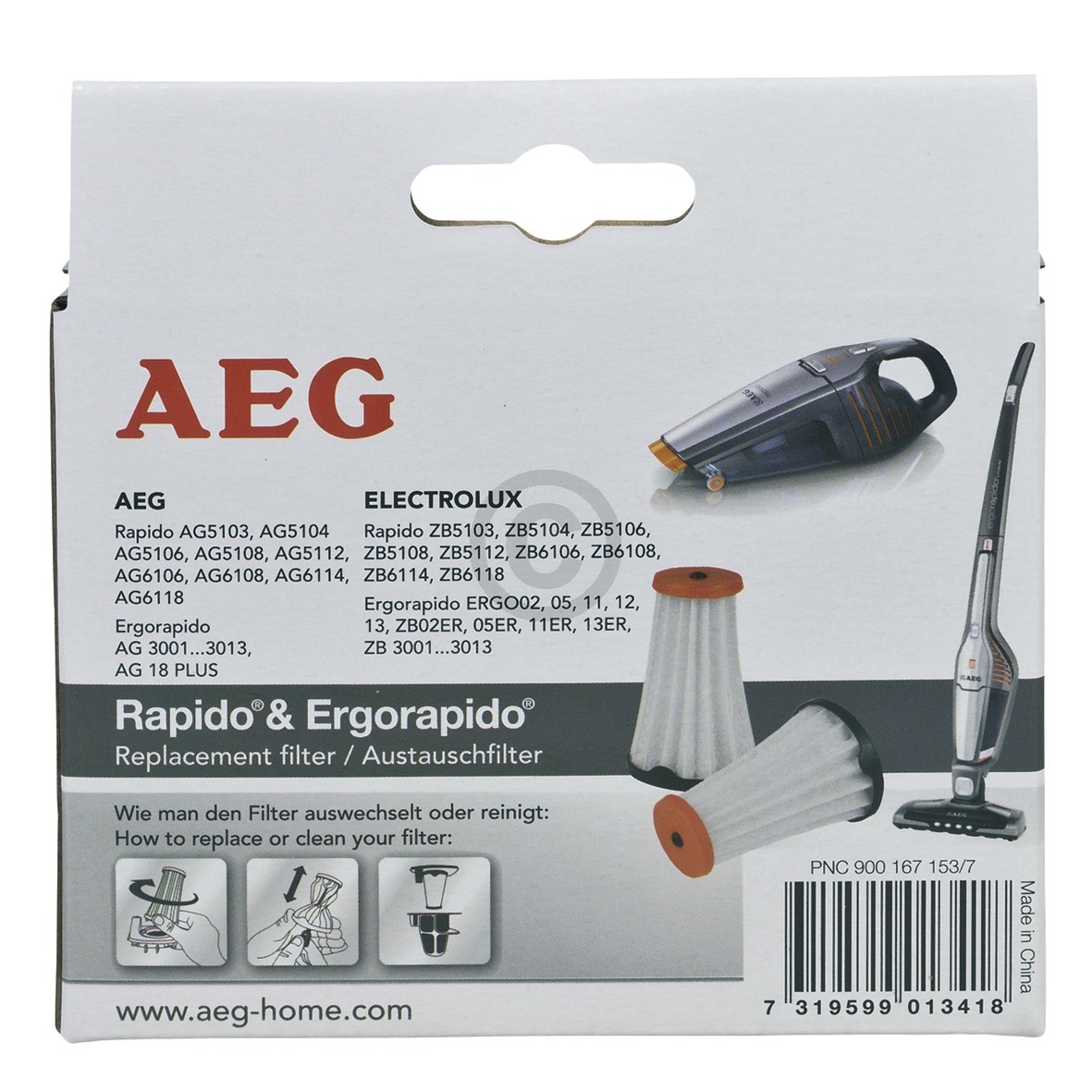 AEF144 Austauschfilter (geeignet für Rapido AG51/AG61, Ergorapido AG18/AG30/AG31