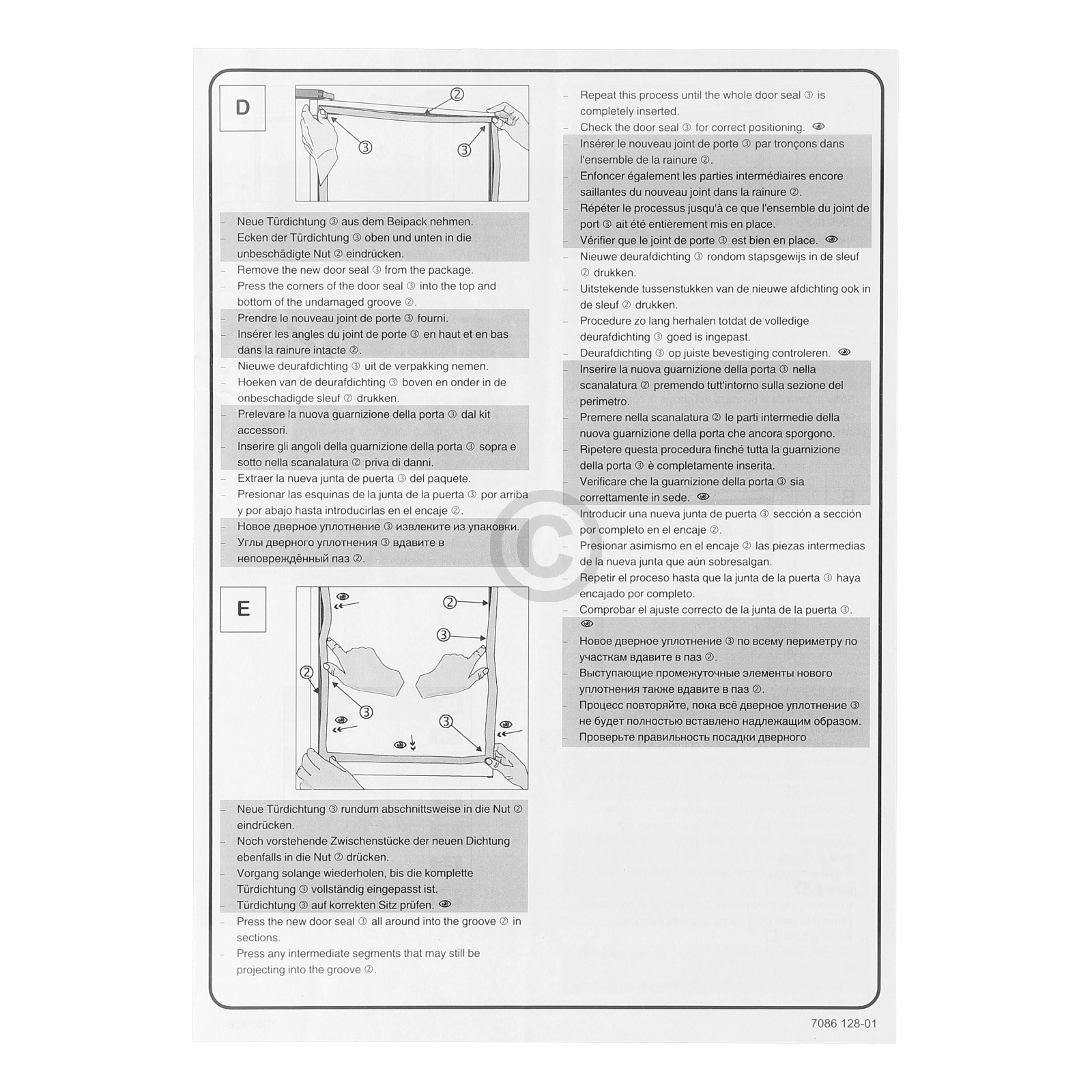 Türdichtung Liebherr 7109968 für Gastro Kühlschrank Gefrierschrank Liebherr