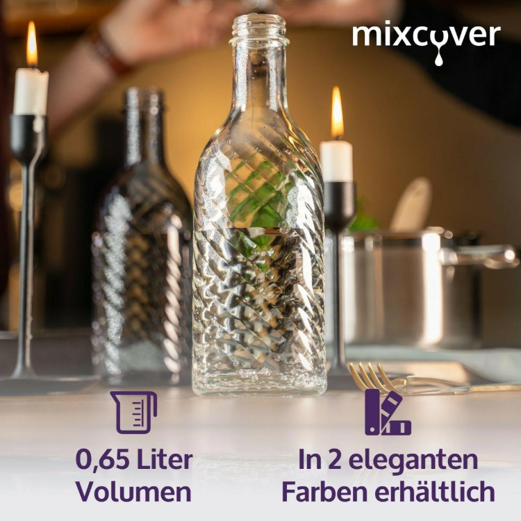 Elegante Glasflasche (transparent) für den SodaStream Crystal 2.0