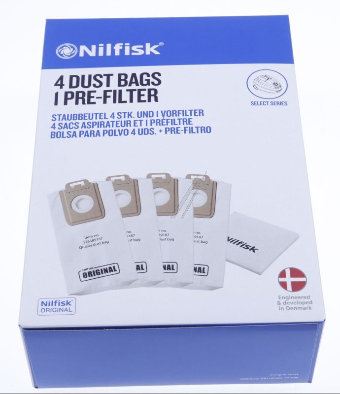 Staubsaugerbeutel für Nilfisk-Staubsauger 128389187 (4er-Pack)
