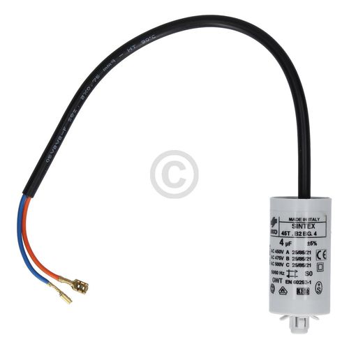 Kondensator 4µF mit Kabel Whirlpool 481212018029  für Kühlschrank Gefrierschrank KühlGefrierKombination