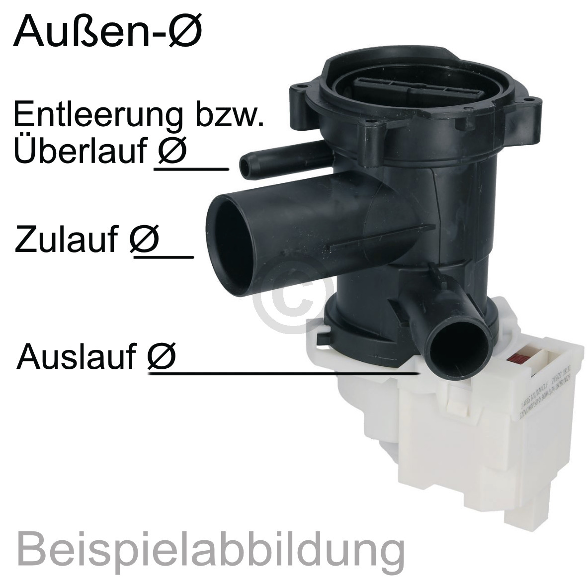 Ablaufpumpe mit Kopf Sieb Smeg 792970278 Copreci 160910023 für Waschmaschine