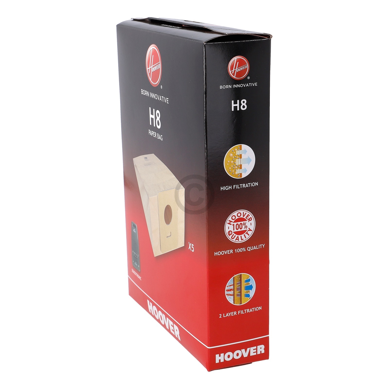 Filterbeutel HOOVER H8 09178419 für Bodenstaubsauger 5Stk