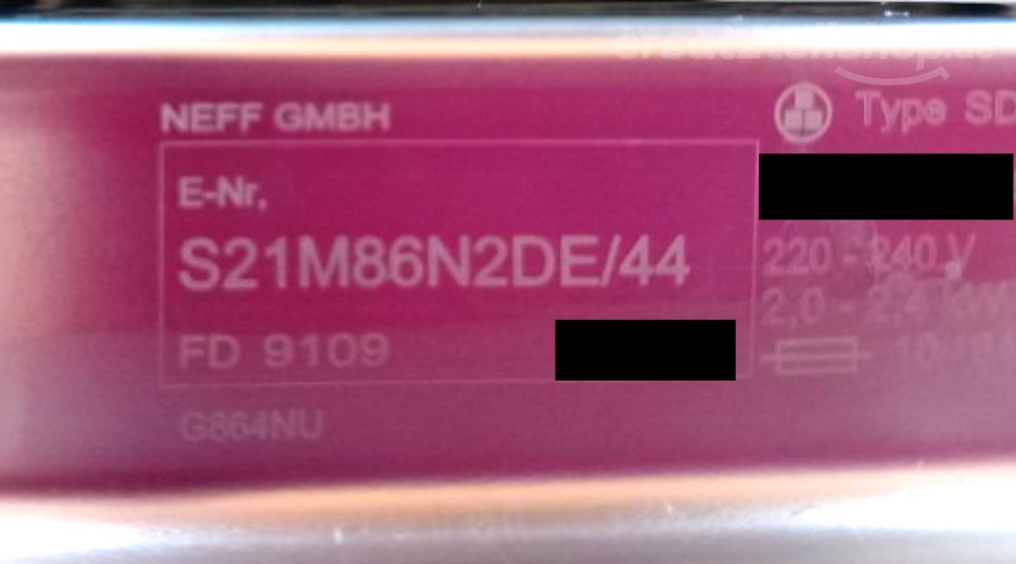 Typenschild Neff S21M86N2DE/44