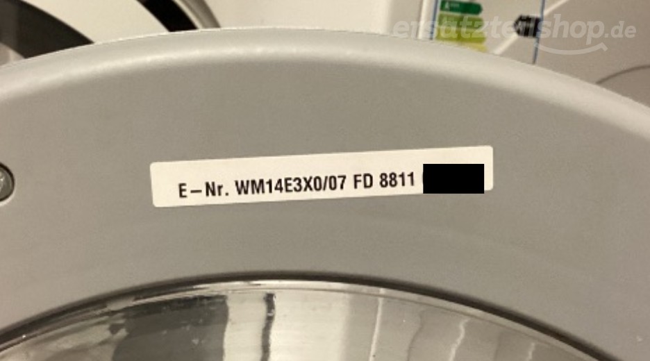 Typenschild Siemens EcoWash WM14E3X0/07