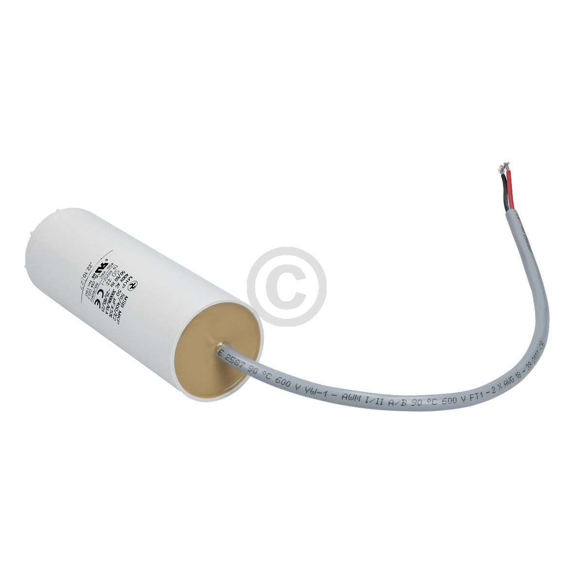 Kondensator 50µF 400V HYDRA MSB MKP 50/400/E2 UL mit Anschlusskabel und Befestigungsschraube