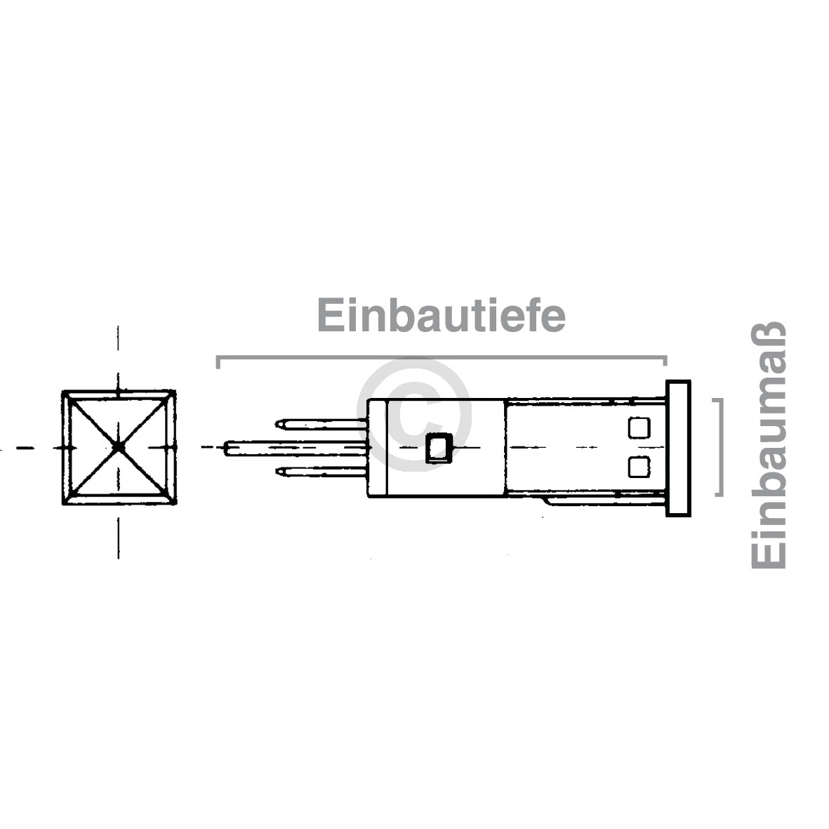 Kontrolllampe gelb eckig / rund universal Europart