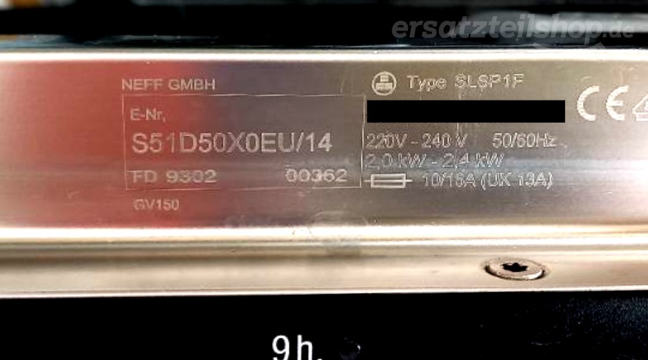 Typenschild Neff S51D50X0EU/14