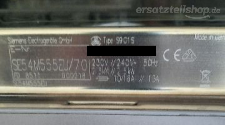 Typenschild Siemens SE54M555EU/70