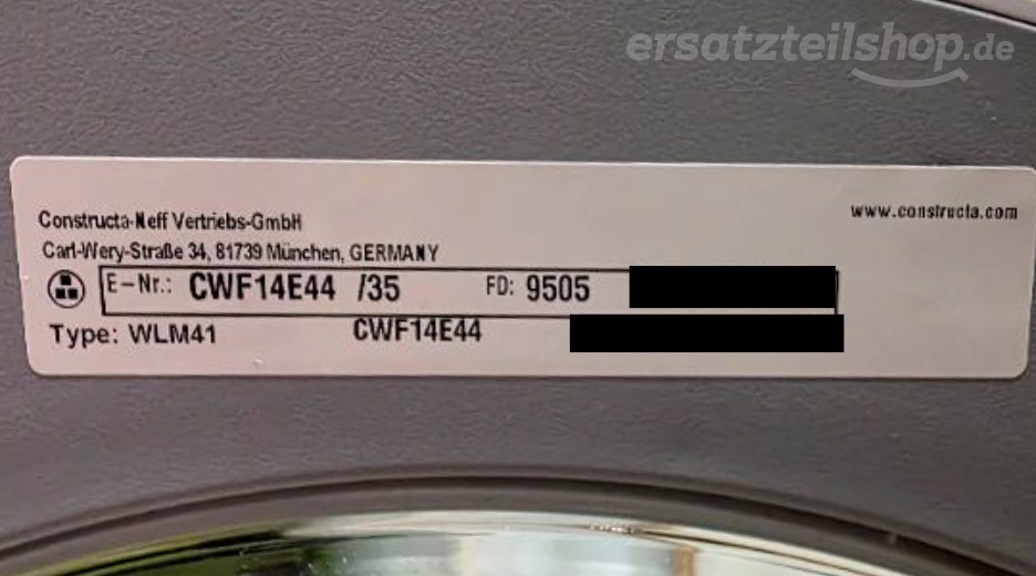 Typenschild Constructa CWF14E44/35