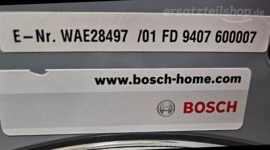 Typenschild Bosch WAE28497/01