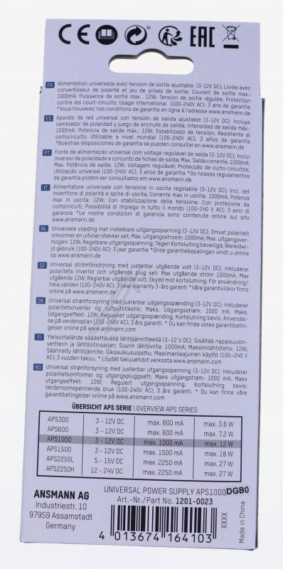 Ansmann Staubsauger Netzteil 12010023 Universal 3-12V DC