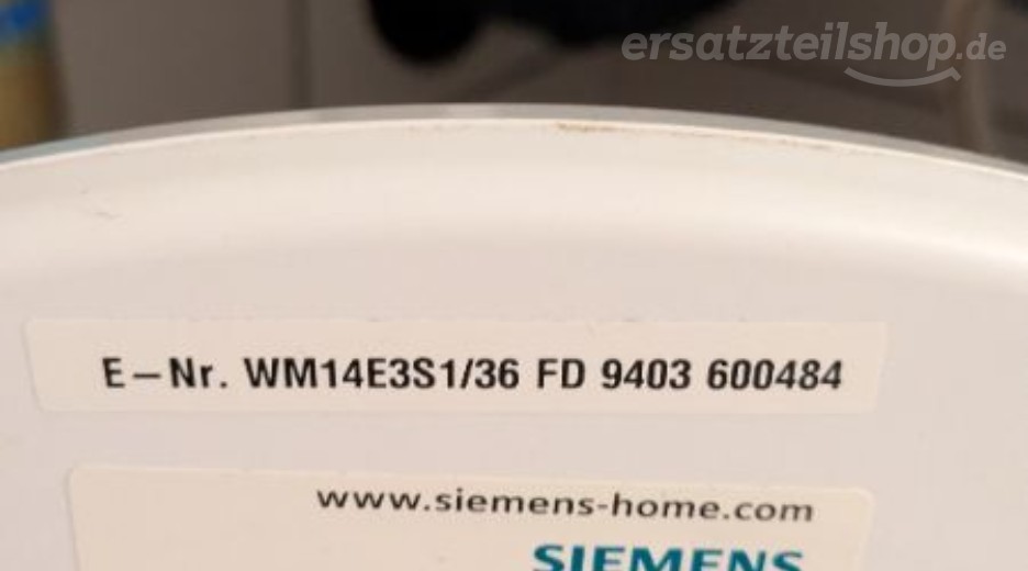 Typenschild Siemens WM14E3S1/36