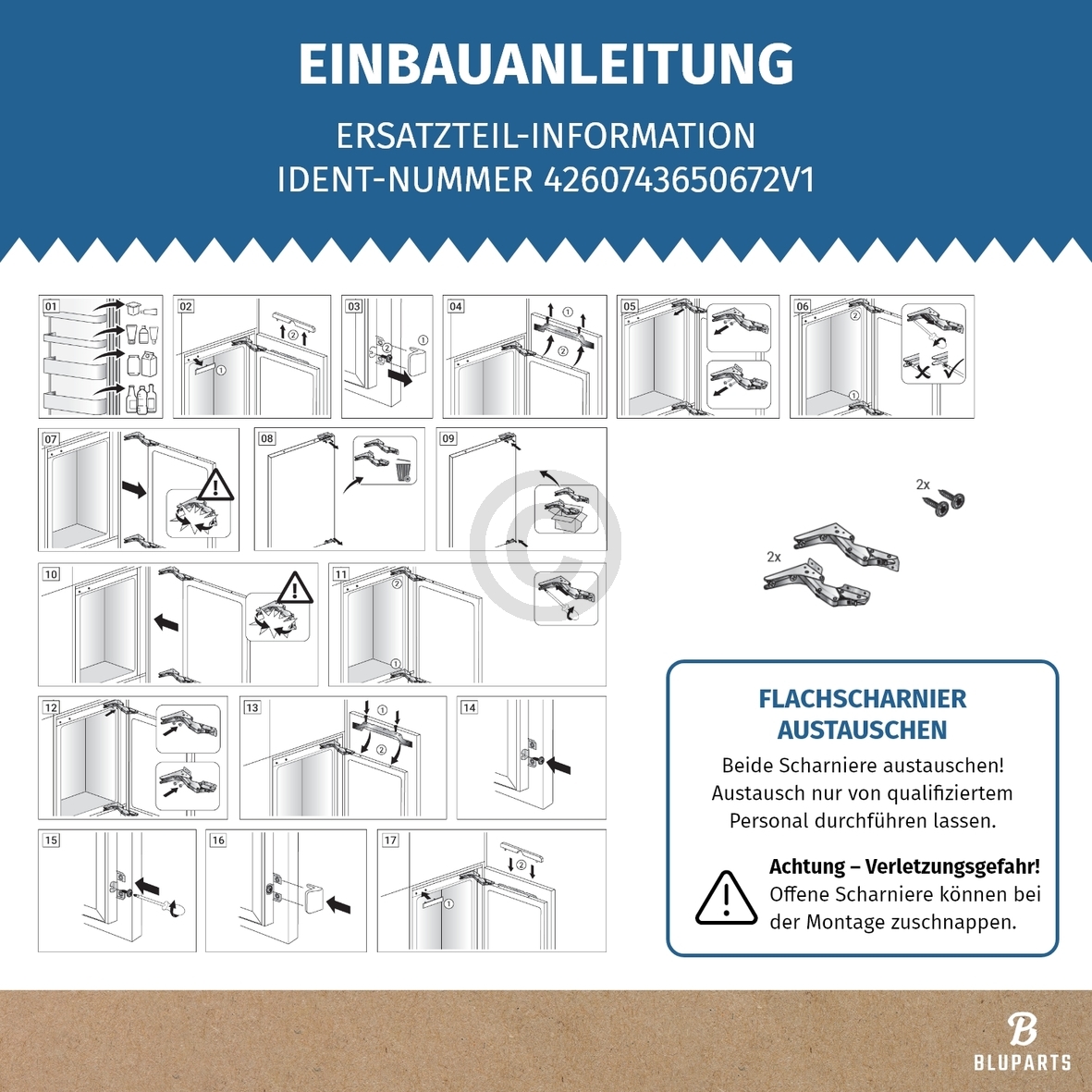 Türscharnier Set oben unten wie AEG 4055504197 für Kühlschrank
