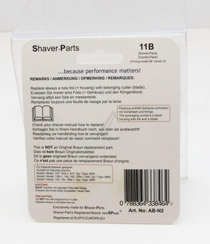 Kombipack für Braun Rasierer Newspeak 11B Scherfolie & Klingenblock