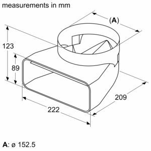 Adapterstück 90° Ø 150mm Siemens HZ9VDSI1