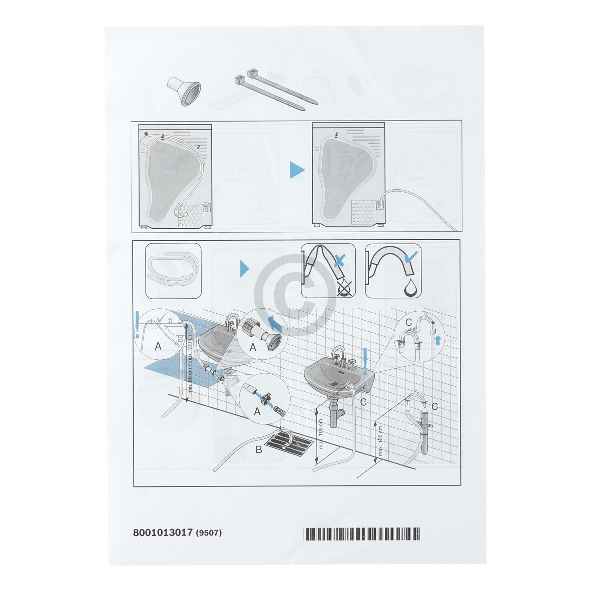 Ablaufschlauch Kondenswasserablauf 2,0m 00284849 284849 Bosch, Siemens, Neff