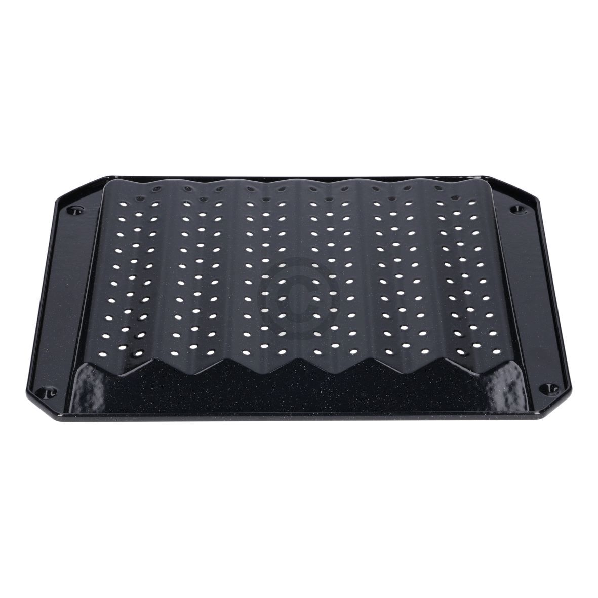 Grillblech Grillschale Ofenblech 380x330mm 30mm hoch emailliert mit Lochung