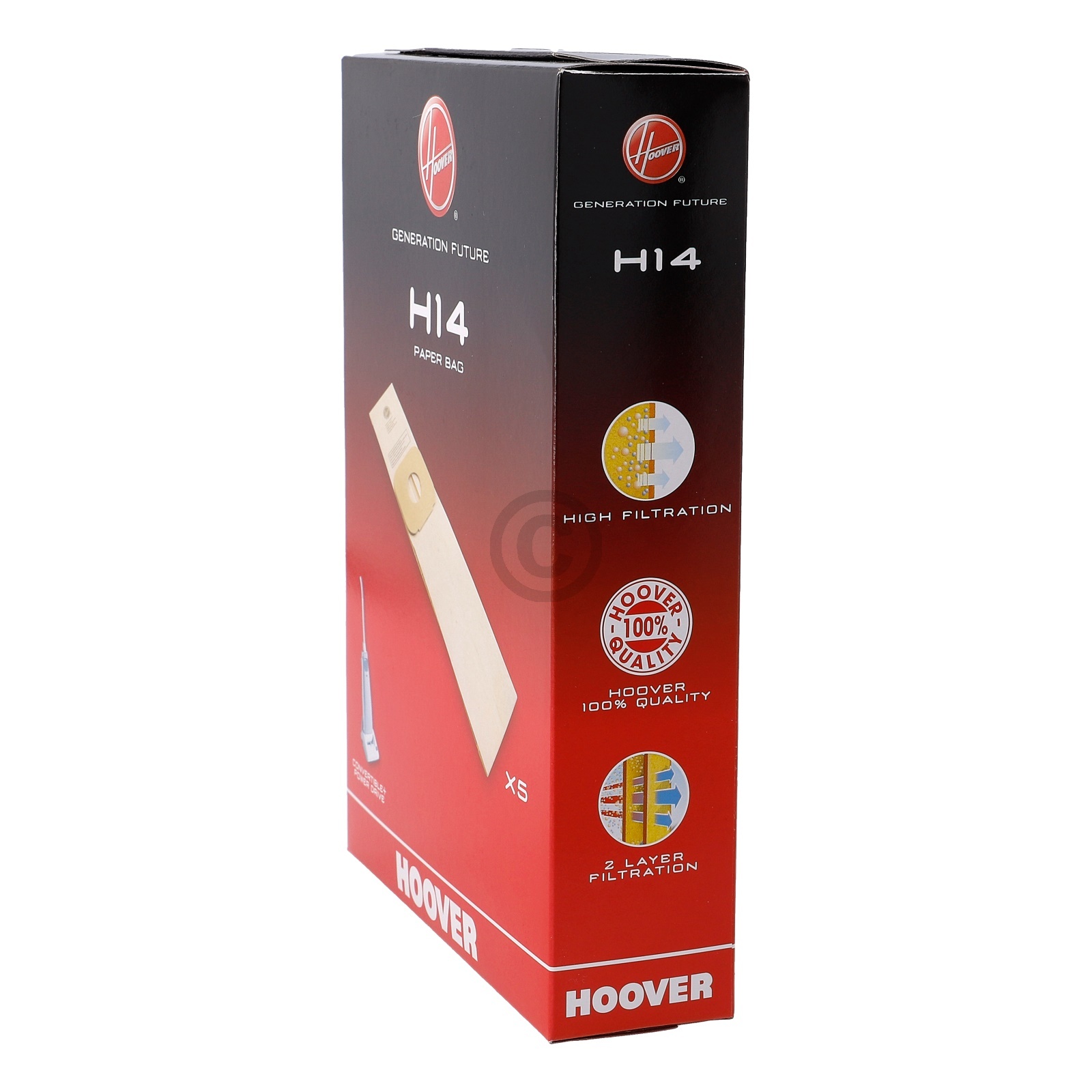 Filterbeutel HOOVER H14 09178468 für Stielstaubsauger 5Stk