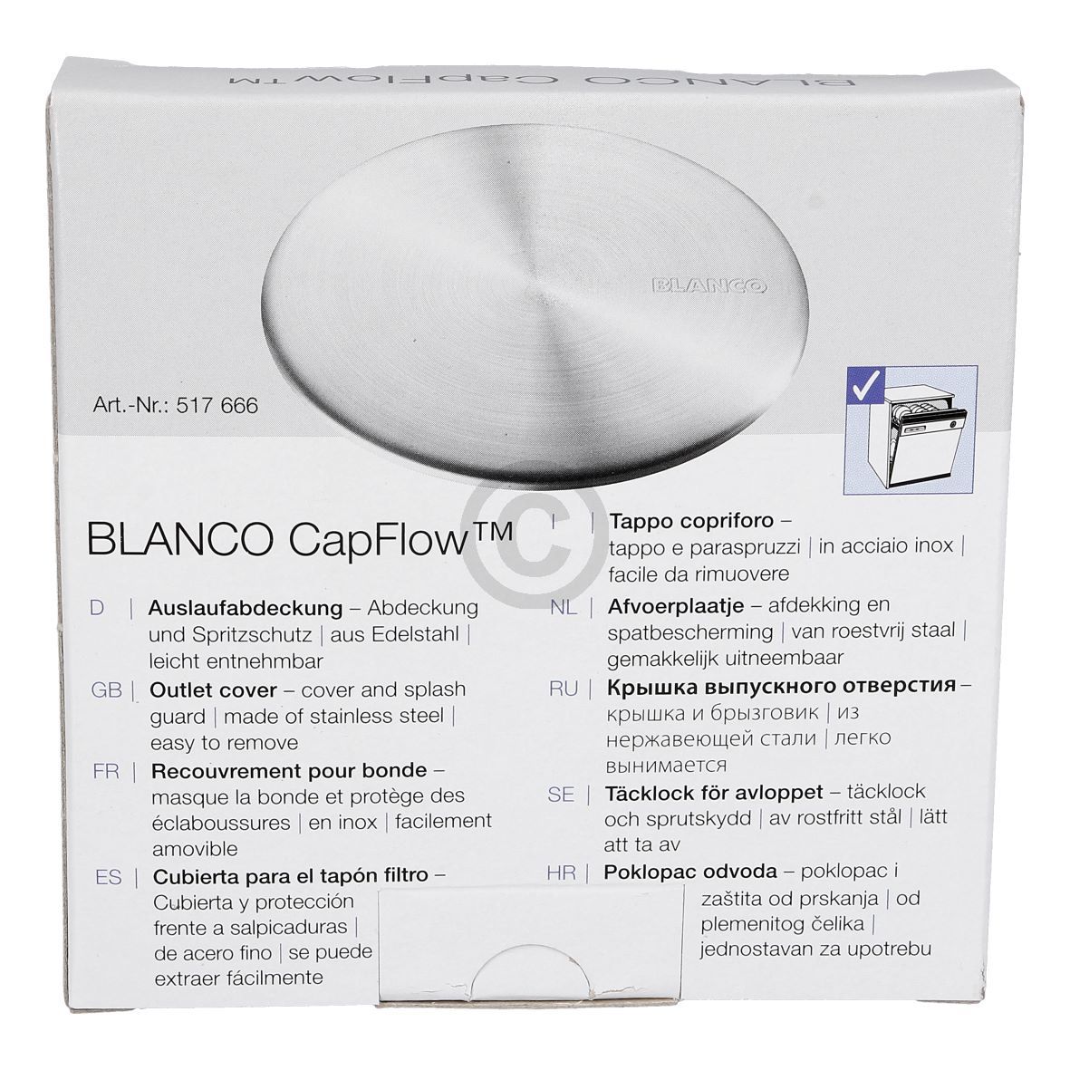 Auslaufabdeckung 114mmØ BLANCO CapFlow  517666 für Küchenspüle