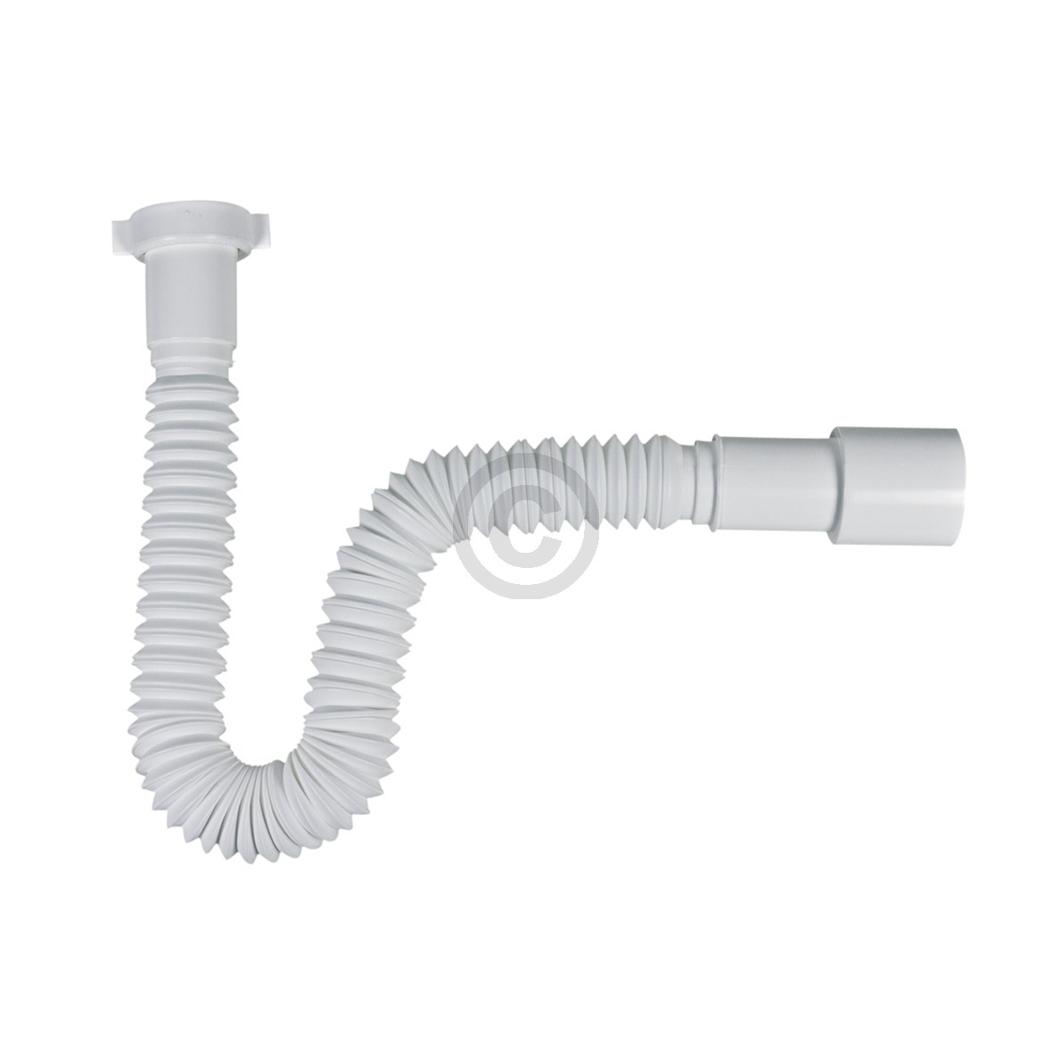 Siphon 1 1/2" + 1 1/4"x40/50mm flexibel formbar weiß für Spülbecken Waschbecken