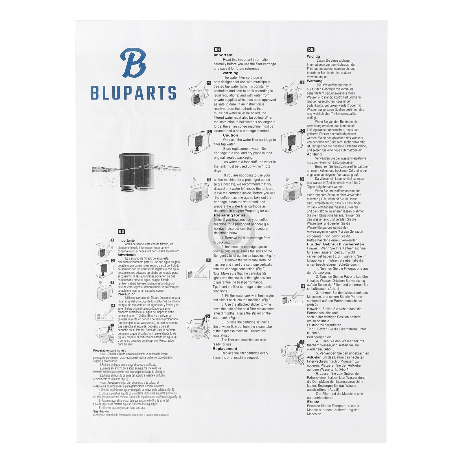 Wasserfilterpassend für Philips 421946039401  BLUPARTS - KOMPATIBEL 10102150