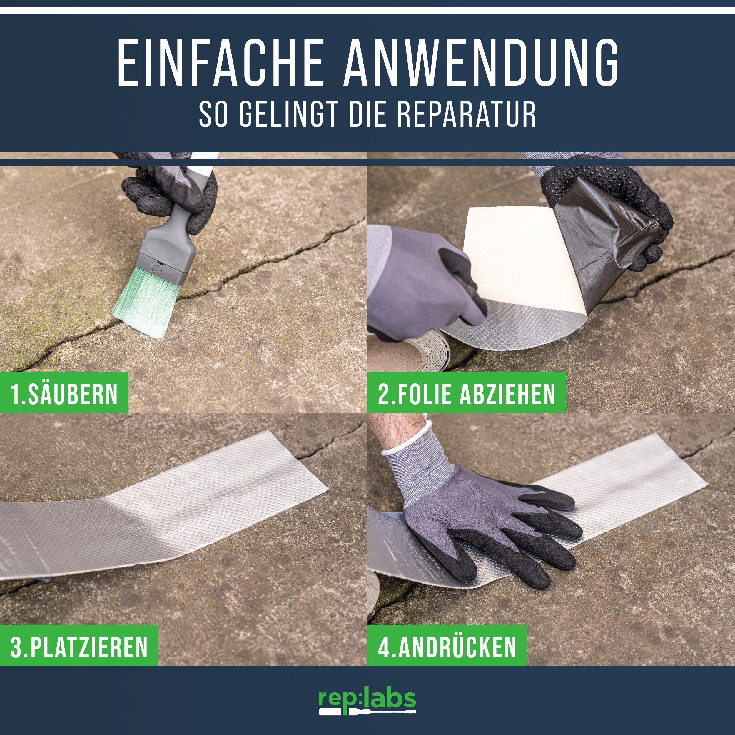 Reparaturklebeband [5m] Aluminium für das Abdichten von Löchern und Rissen im Außenbereich - Butylband temperatur- & wasserfest inkl. Gratis Cuttermesser