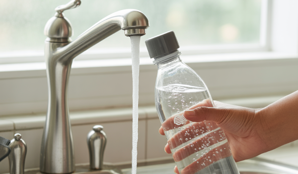 Sodastream Flasche mit Wasser ausspülen