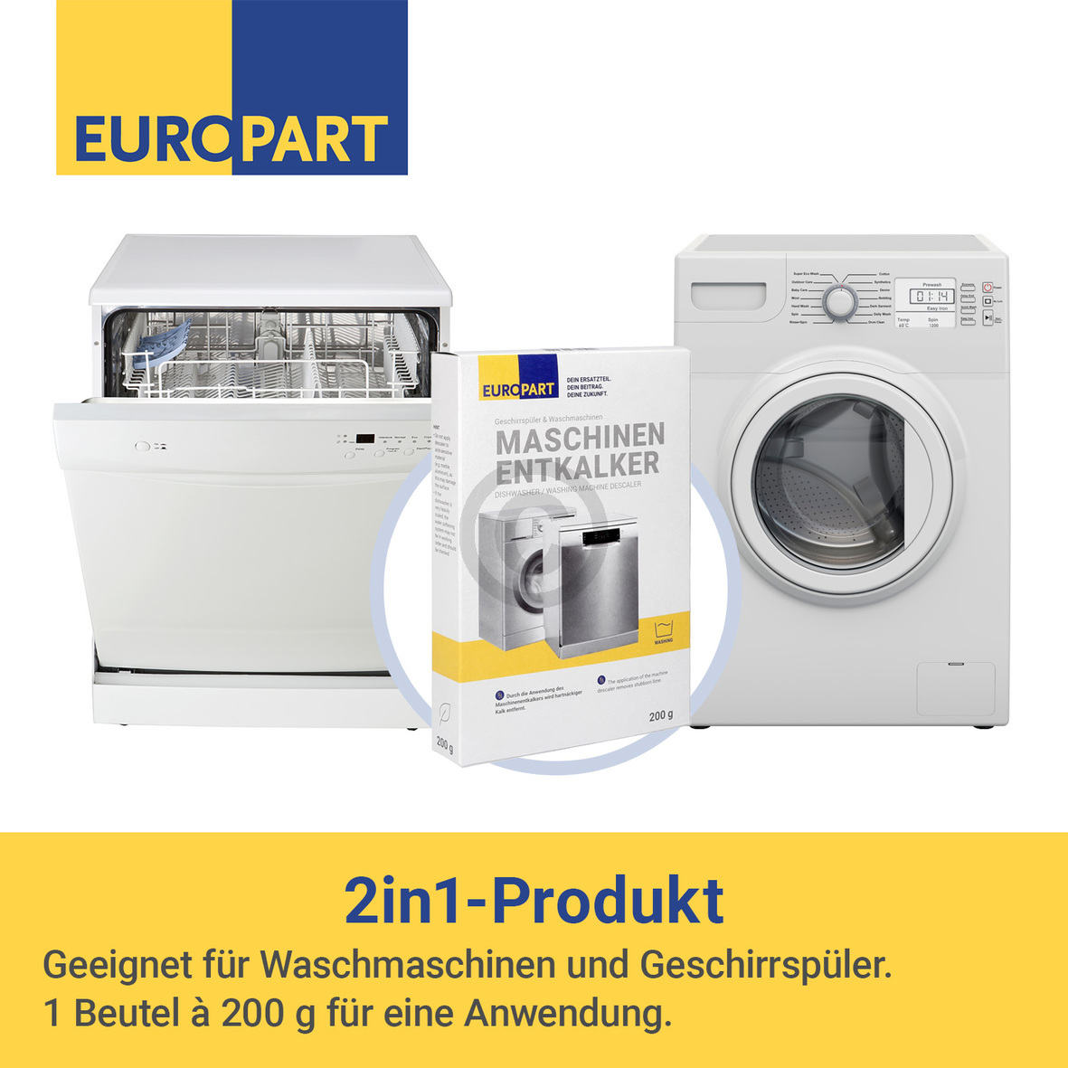Maschinenentkalker EUROPART für Waschmaschine Geschirrspüler 200g