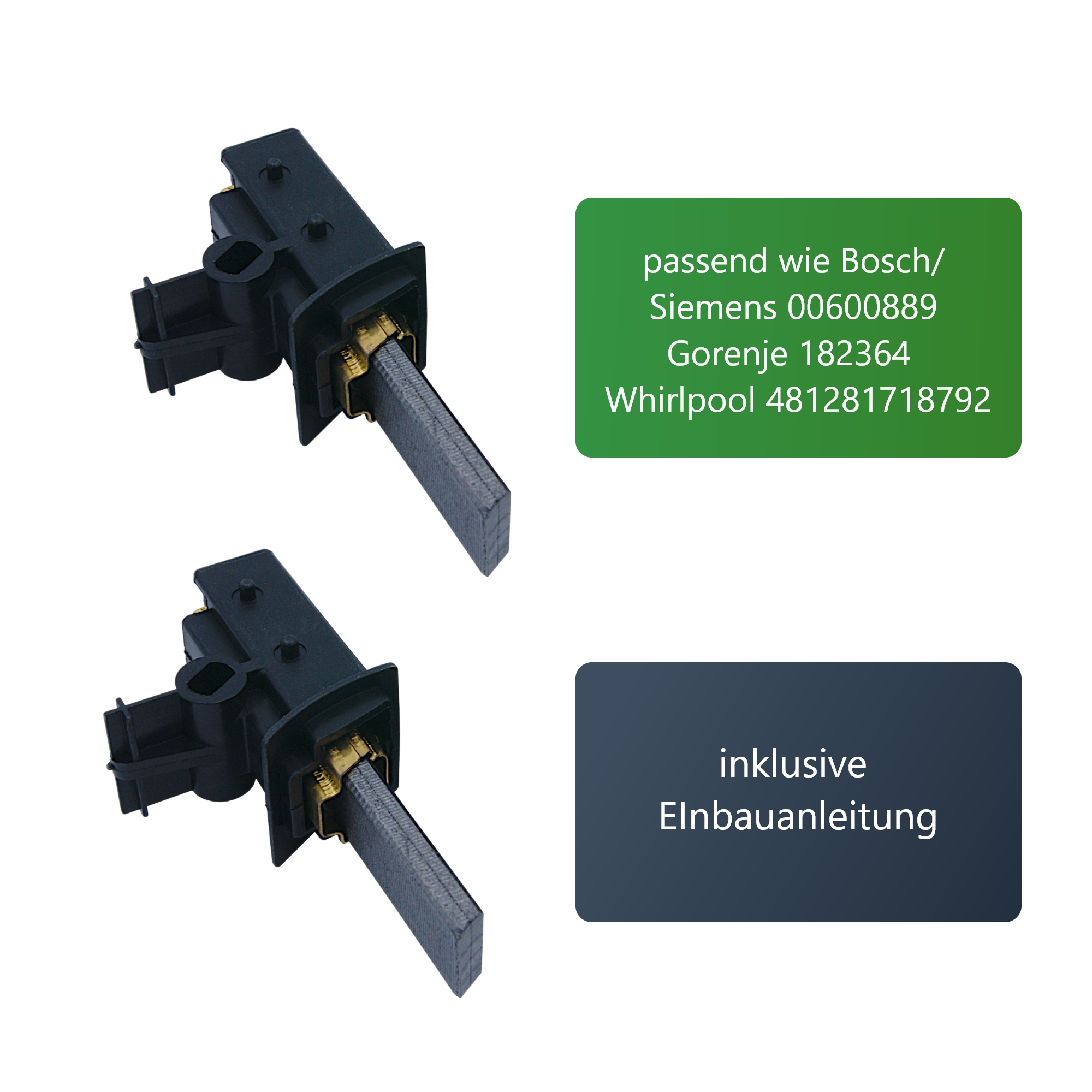 Motorkohlen [2er Set] für Waschmaschinen/Trockner von Bauknecht, Bosch wie 481281718792