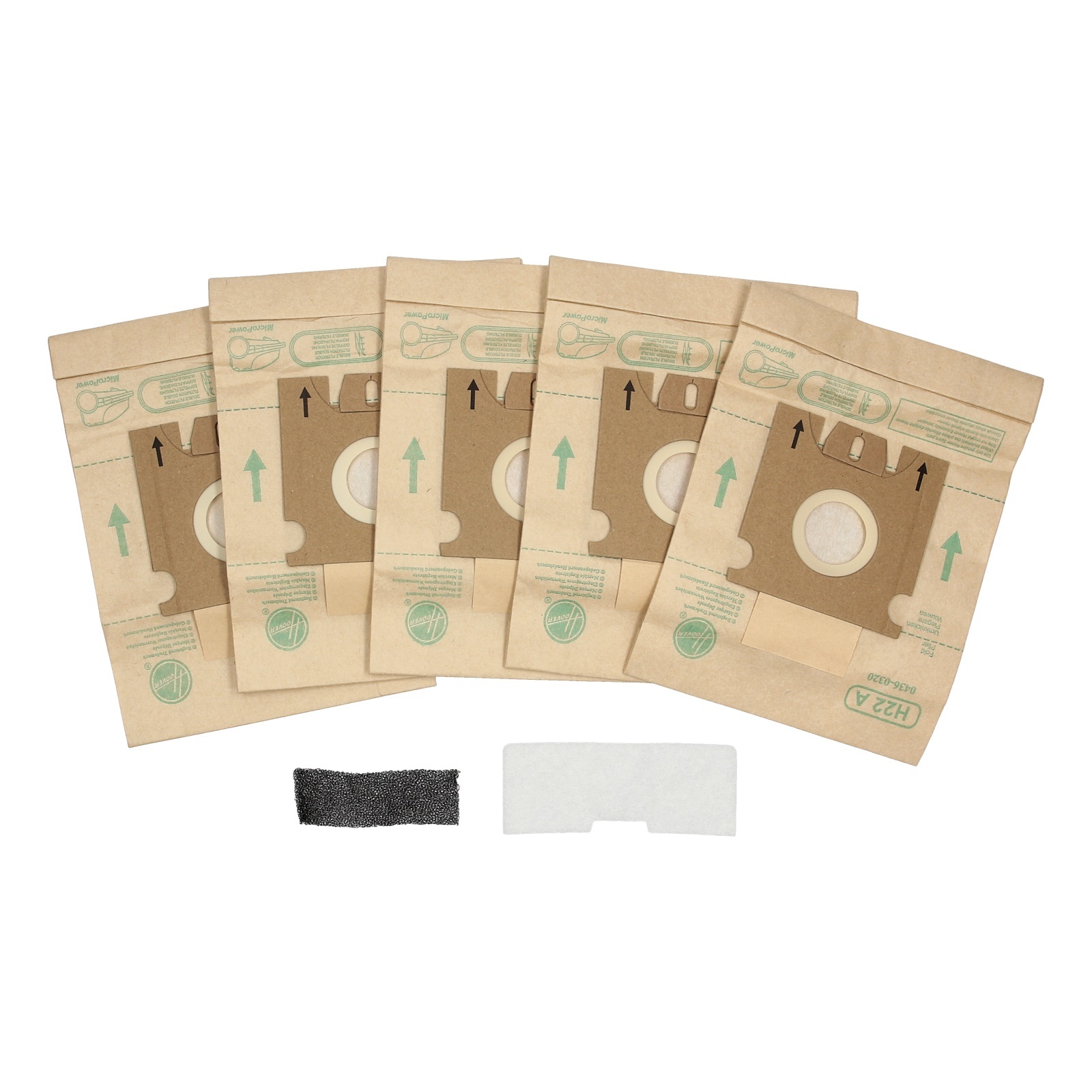 Micro-Staubbeutel für Staubsauger Candy Hoover 09173865 (5 Stück, H22a)