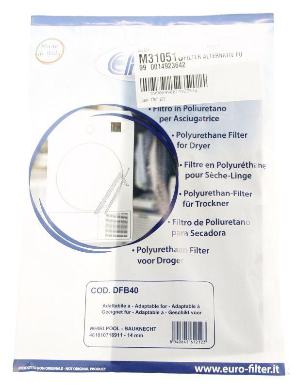 Flüschenfilter für Bauknecht Trockner 481010716911 Wärmetauscher