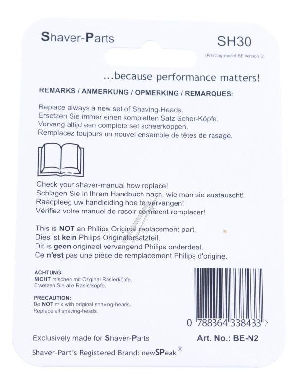 Scherkopf-Set für Philips Rasierer Newspeak SH30/50 3er-Pack