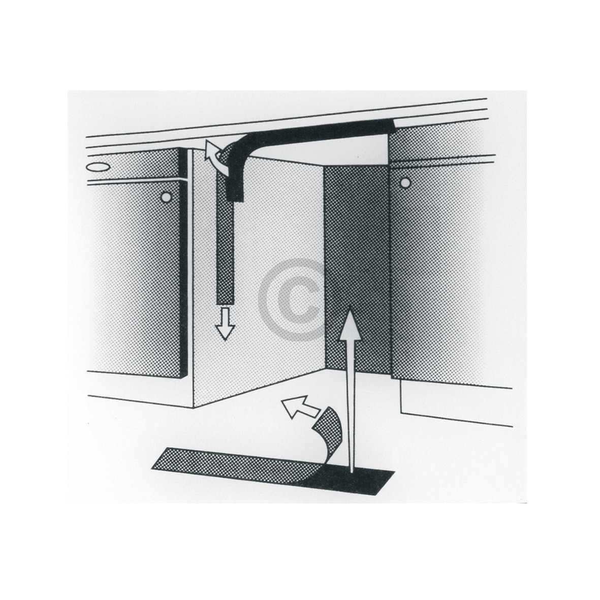 Wrasenschutzfolie für Arbeitsplatte Whirlpool 481246678388 über Geschirrspüler