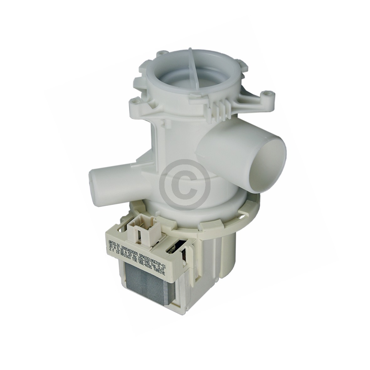 Ablaufpumpe beko 2840940200 Arcelik mit Pumpenkopf und Sieb für Waschmaschine