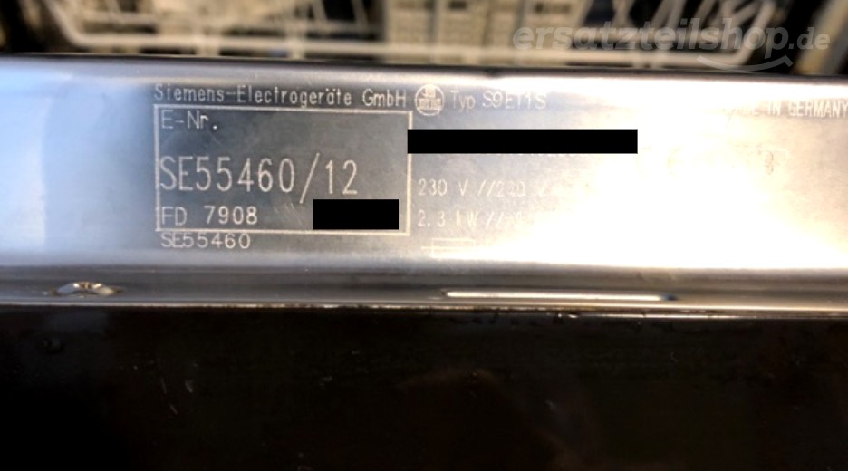 Typenschild Siemens SE55460/12