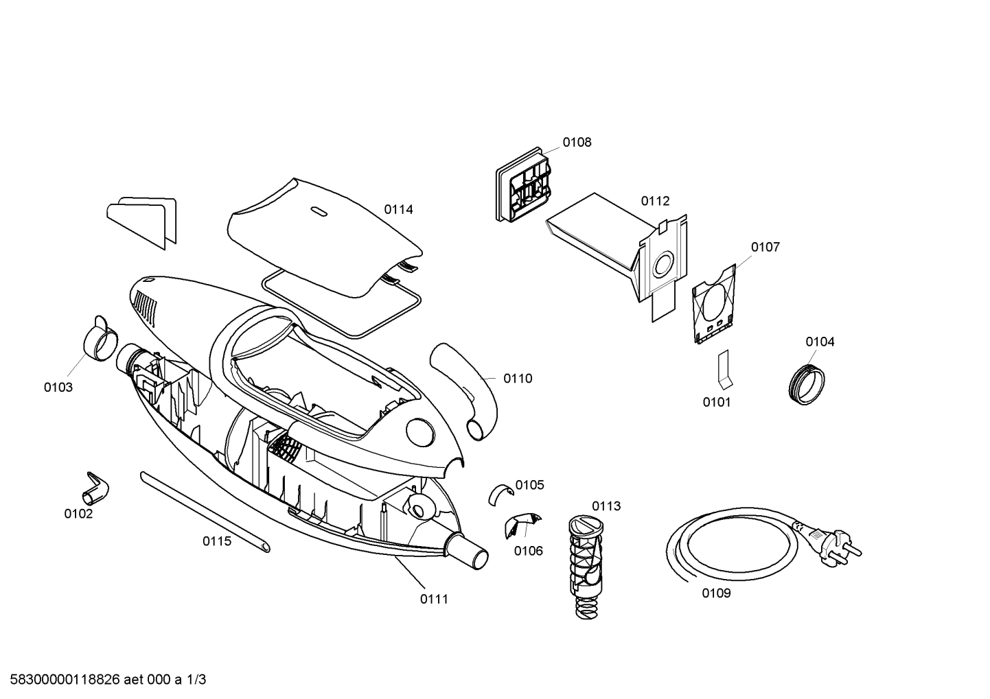Ersatzteile_SIEMENS_Converto_hepa_1800W_VR4E1830_2F03_Bild_1